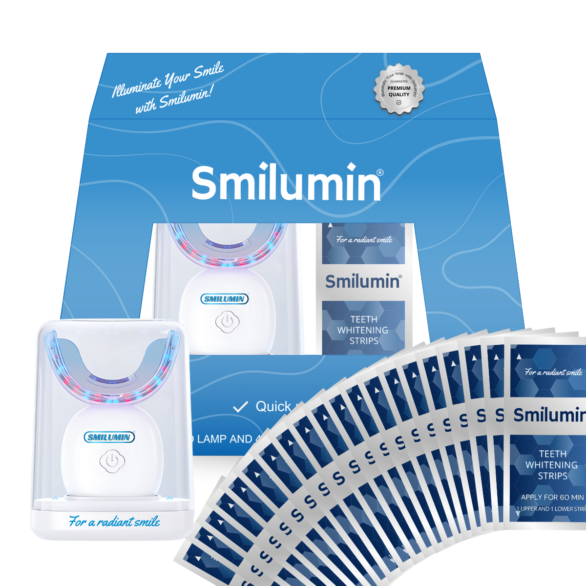 Smilumin – Teeth Care Kit with LED Light and Strips