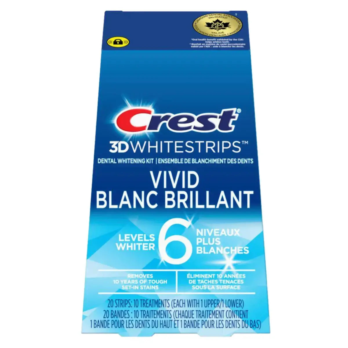 Bieliace pásiky Crest Vivid Blanc Brillant 6 Levels Whiter Whitestrips